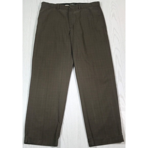 Eddie Bauer Other - Vintage Eddie Bauer Pants Men 38x32 Brown Windowpane Houndstooth Cuffed Classic